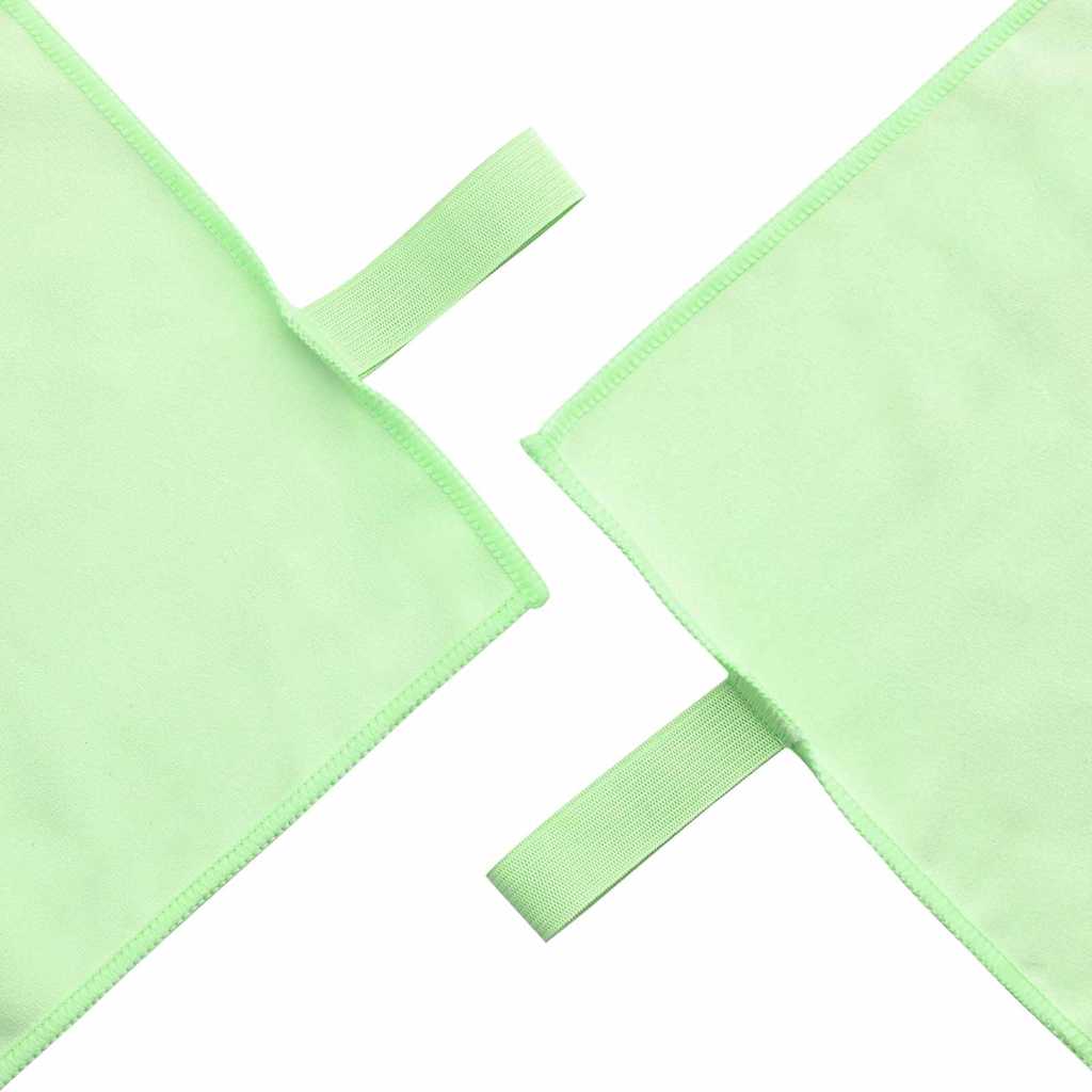 vidaXL Ręczniki Sportowe 2 pcs Zielony 50 x 30 cm Poliester i poliamid