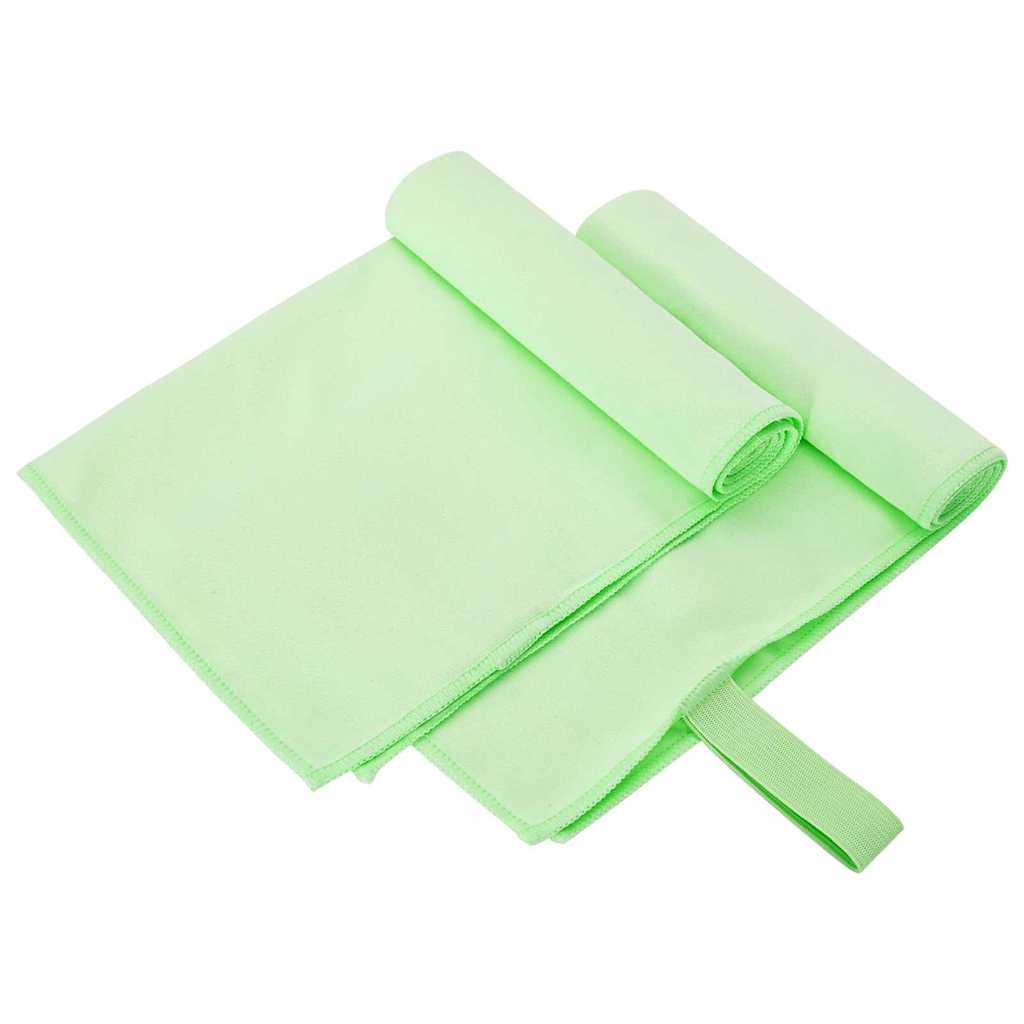 vidaXL Ręczniki Sportowe 2 pcs Zielony 50 x 30 cm Poliester i poliamid