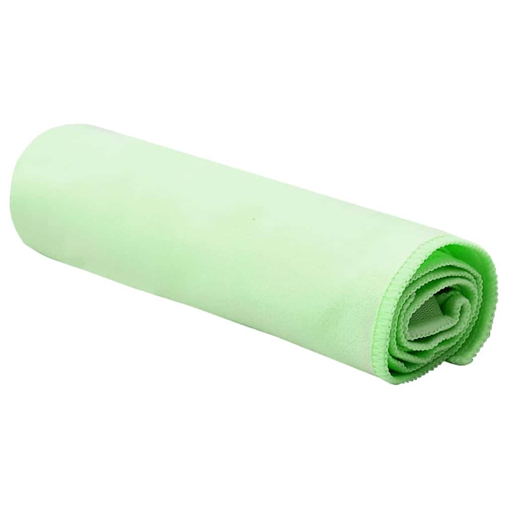 vidaXL Ręczniki Sportowe 2 pcs Zielony 50 x 30 cm Poliester i poliamid