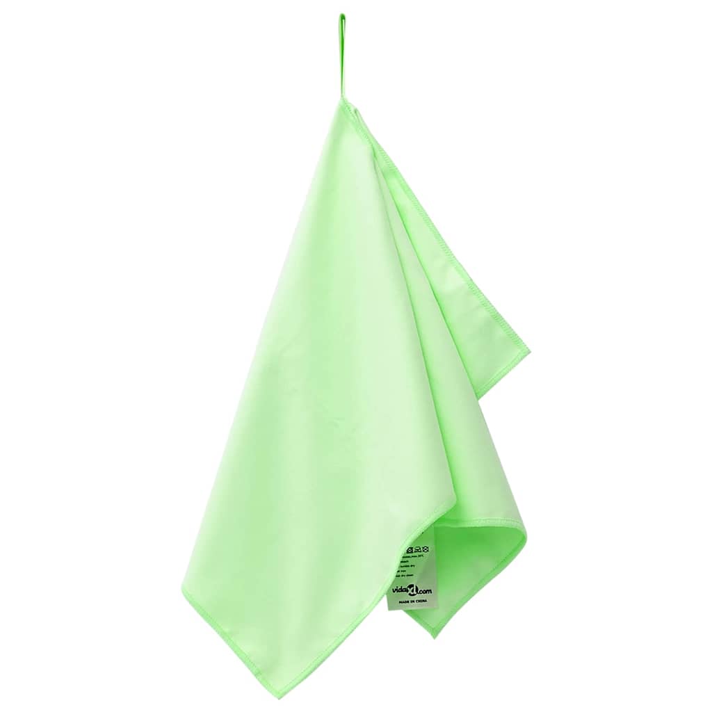 vidaXL Ręczniki Sportowe 2 pcs Zielony 50 x 30 cm Poliester i poliamid
