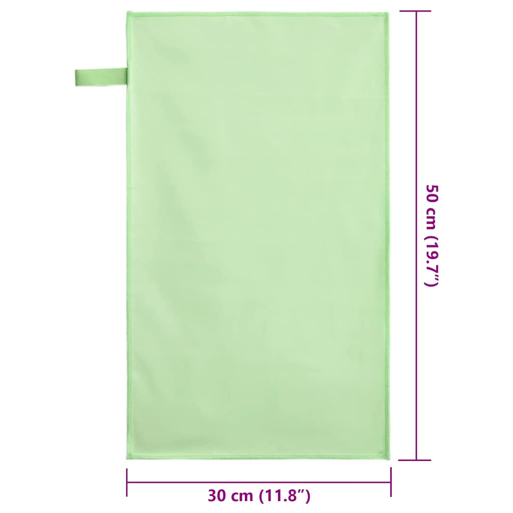 vidaXL Ręczniki Sportowe 2 pcs Zielony 50 x 30 cm Poliester i poliamid