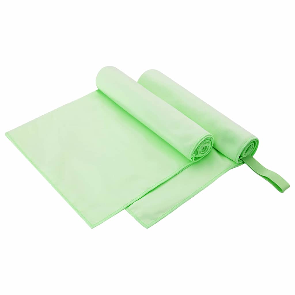 vidaXL Ręczniki Sportowe 2 pcs Zielony 100 x 50 cm