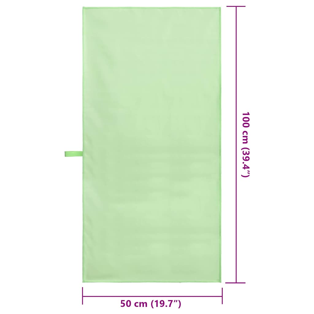 vidaXL Ręczniki Sportowe 2 pcs Zielony 100 x 50 cm