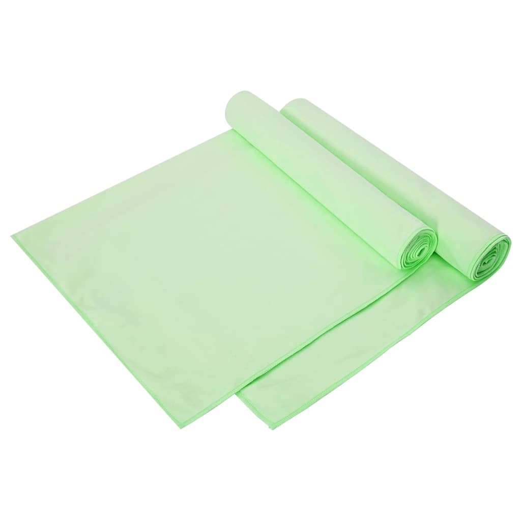 vidaXL Ręczniki Sportowe 2 pcs Zielony 140 x 70 cm
