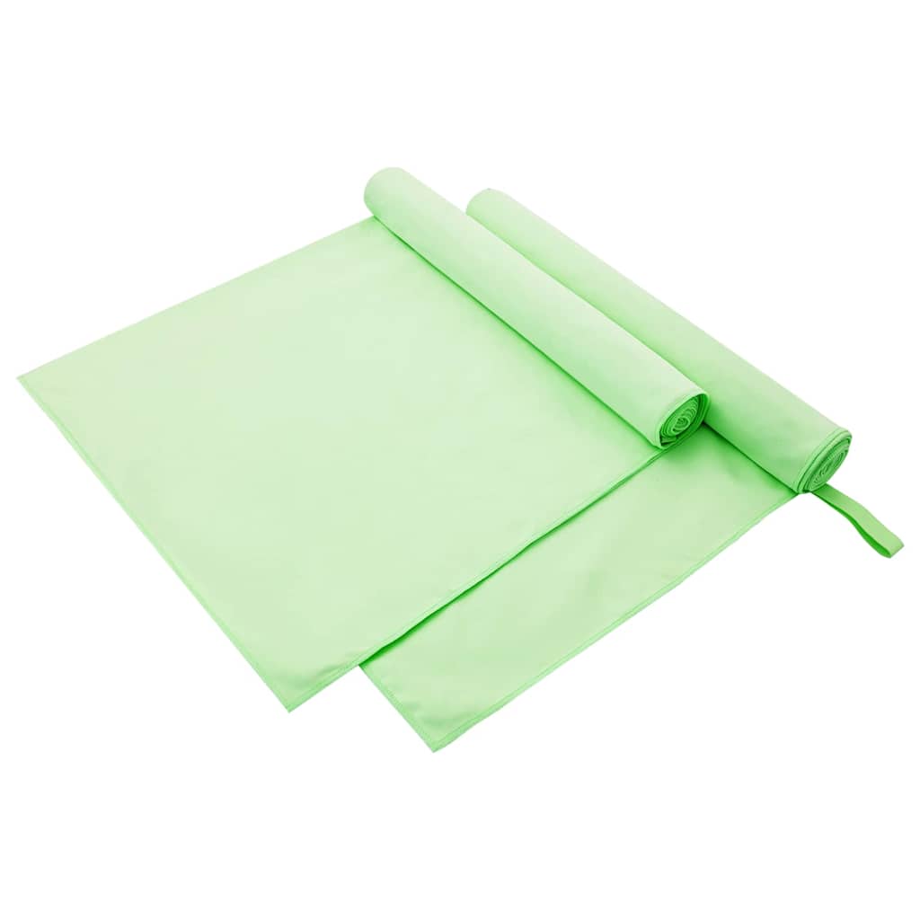 vidaXL Ręczniki Sportowe 2 pcs Zielony 180 x 90 cm