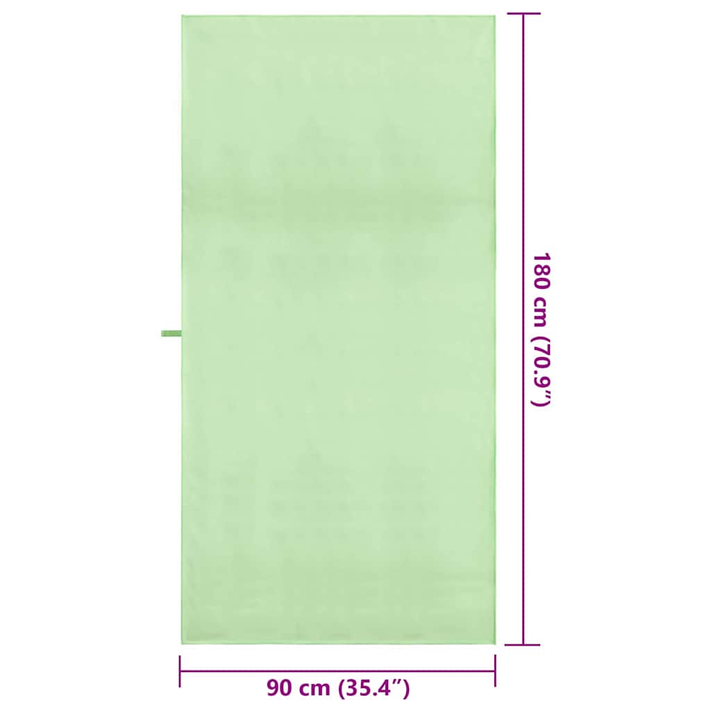 vidaXL Ręczniki Sportowe 2 pcs Zielony 180 x 90 cm