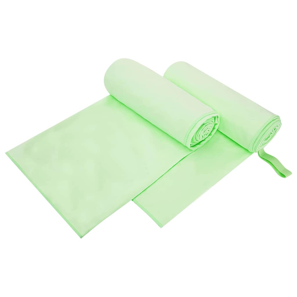 vidaXL Ręczniki Sportowe 2 pcs Zielony 200 x 100 cm