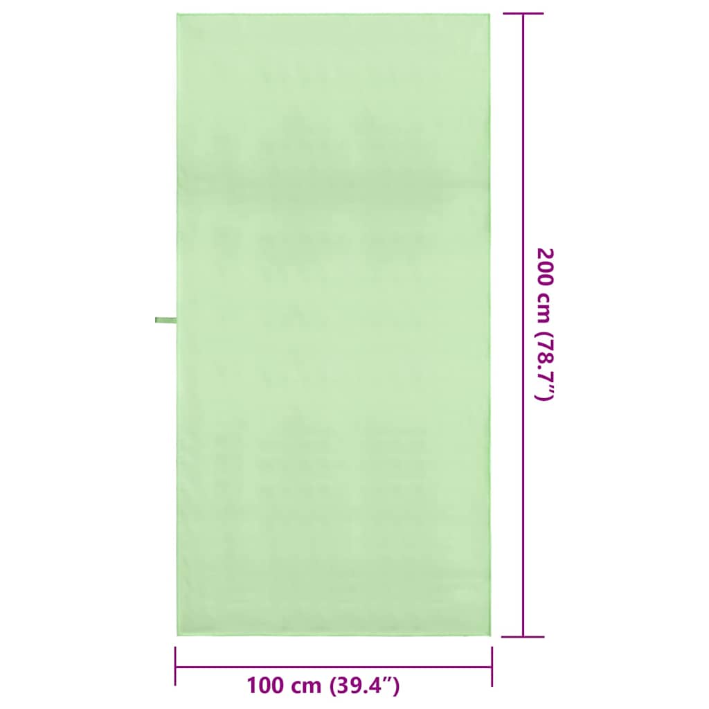 vidaXL Ręczniki Sportowe 2 pcs Zielony 200 x 100 cm
