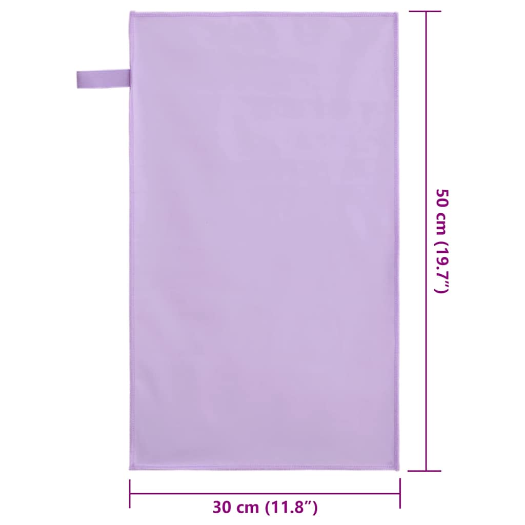 vidaXL Ręczniki Sportowe 2 pcs Fioletowy 50 x 30 cm