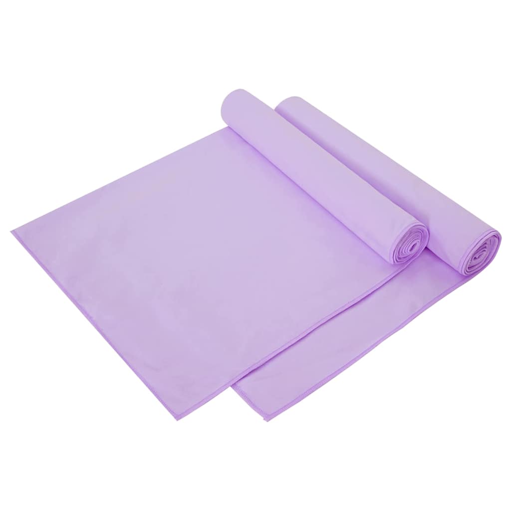 vidaXL Ręczniki Sportowe 2 pcs Fioletowy 140 x 70 cm