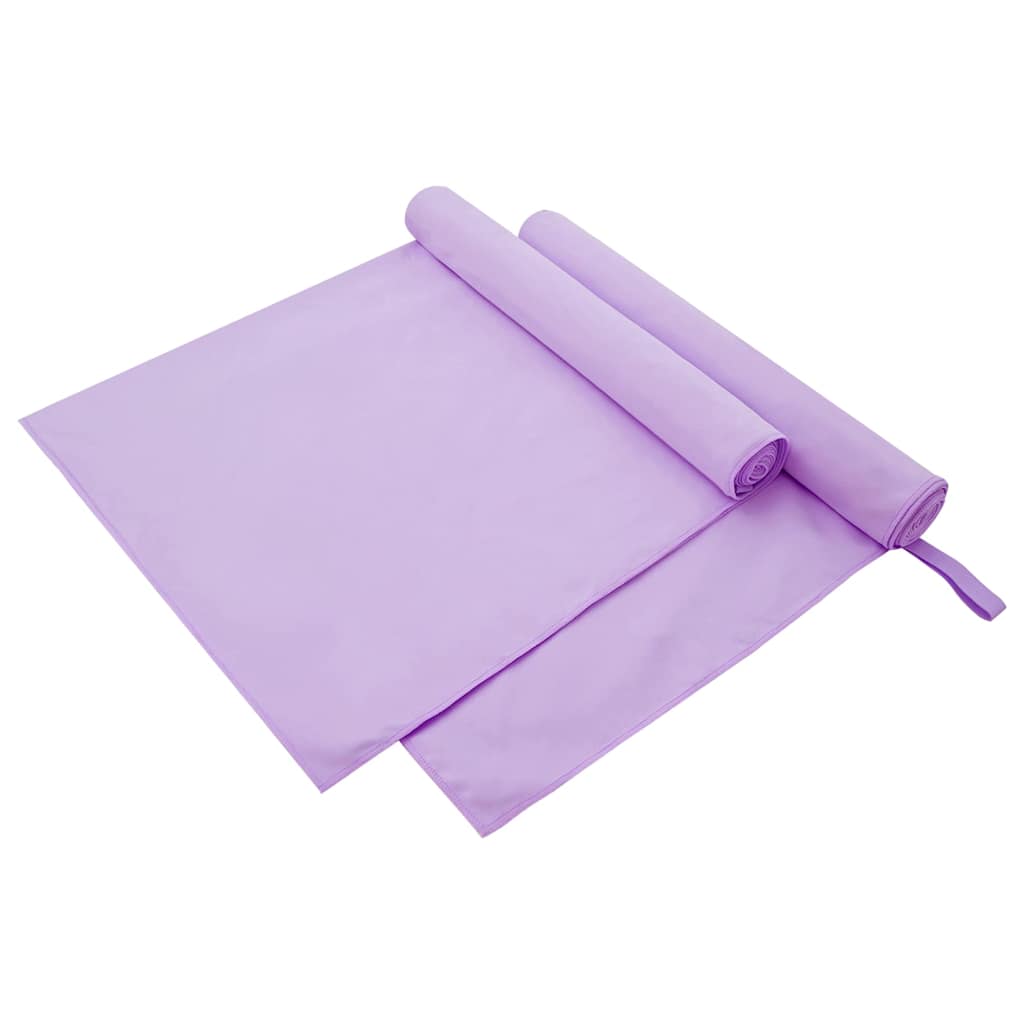 vidaXL Ręczniki Sportowe 2 pcs Fioletowy 180 x 90 cm