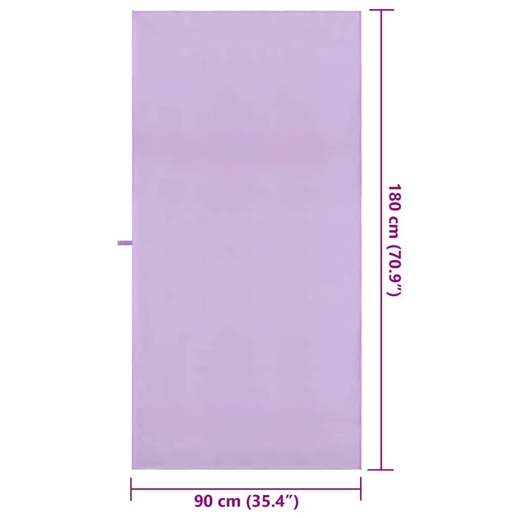 vidaXL Ręczniki Sportowe 2 pcs Fioletowy 180 x 90 cm