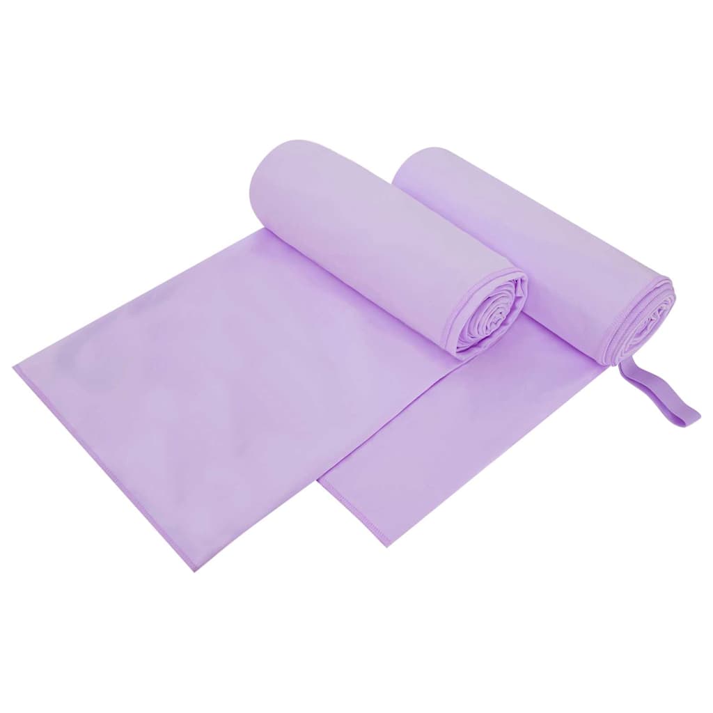 vidaXL Ręczniki Sportowe 2 pcs Fioletowy 200 x 100 cm