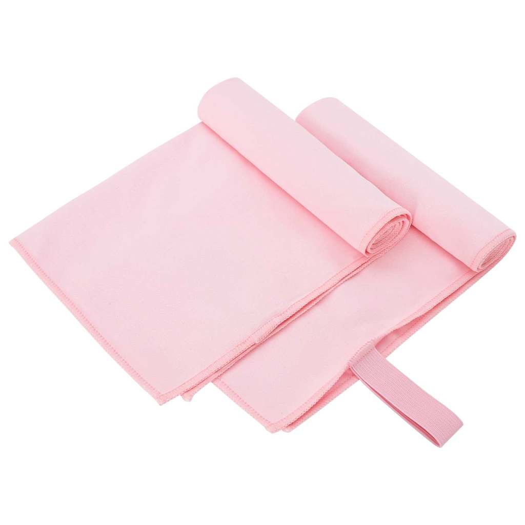 vidaXL Ręczniki Sportowe 2 pcs Różowy 50 x 30 cm Poliester i poliamid