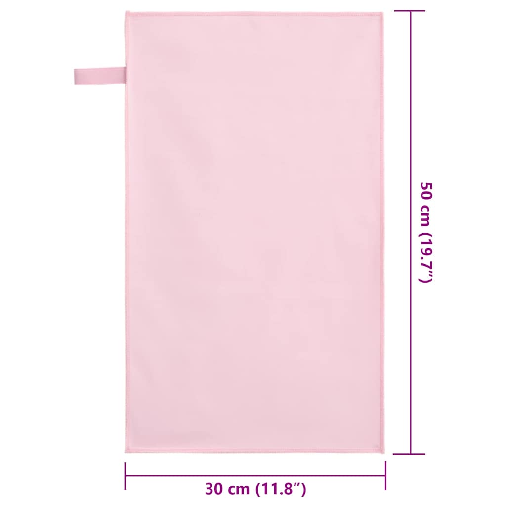 vidaXL Ręczniki Sportowe 2 pcs Różowy 50 x 30 cm Poliester i poliamid
