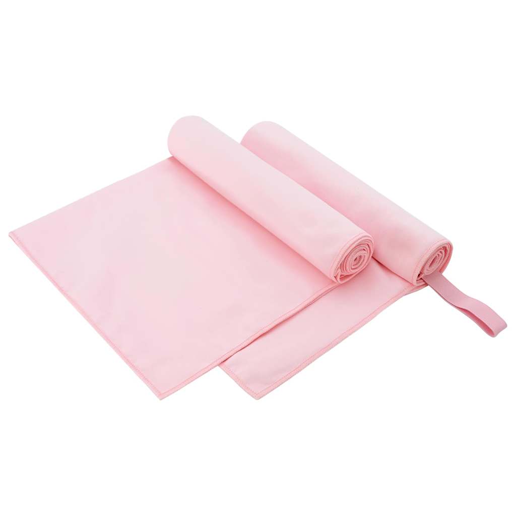 vidaXL Ręczniki Sportowe 2 pcs Różowy 100 x 50 cm Poliester i poliamid