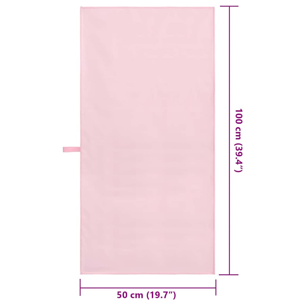 vidaXL Ręczniki Sportowe 2 pcs Różowy 100 x 50 cm Poliester i poliamid