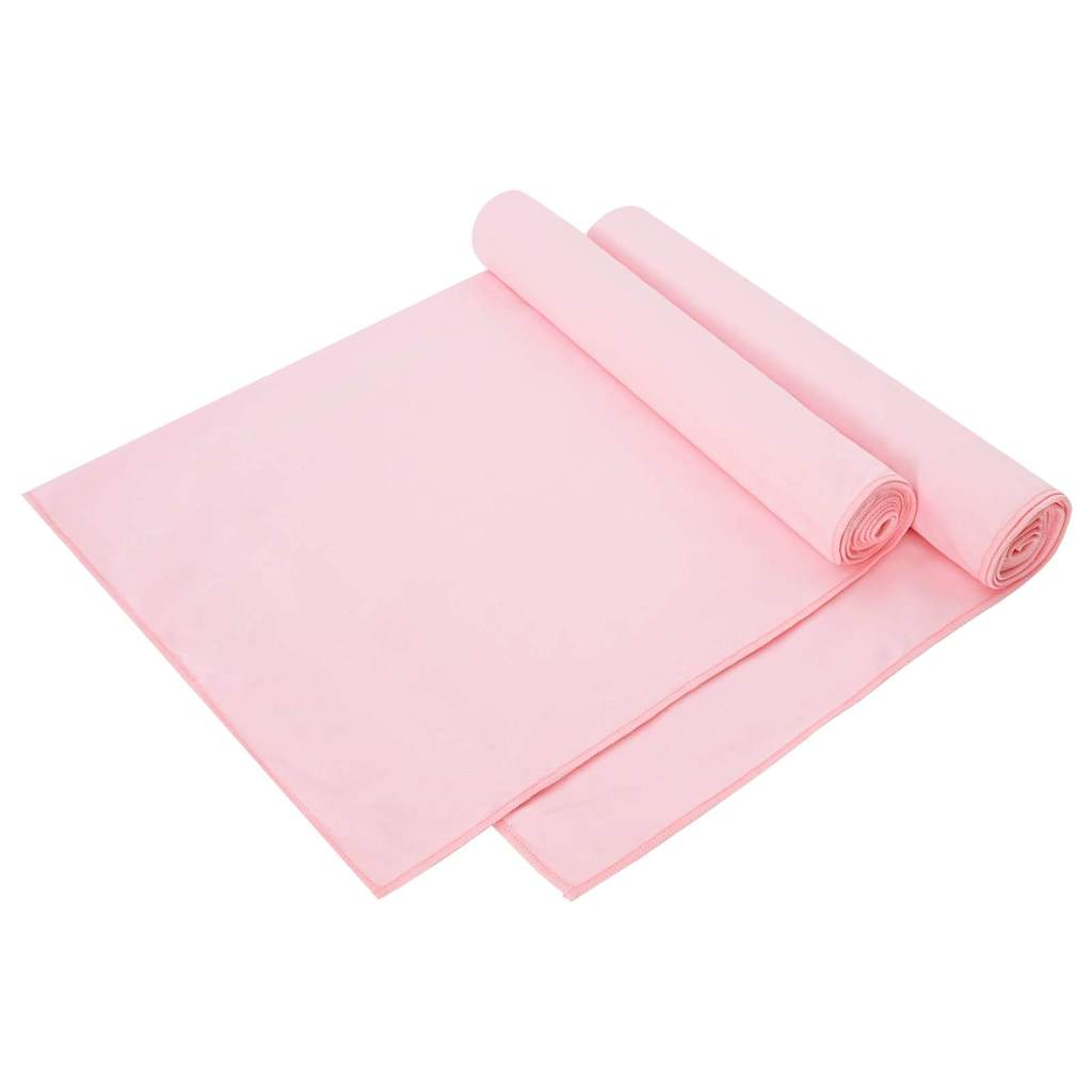 vidaXL Ręczniki Sportowe 2 pcs Różowy 140 x 70 cm Poliester i poliamid