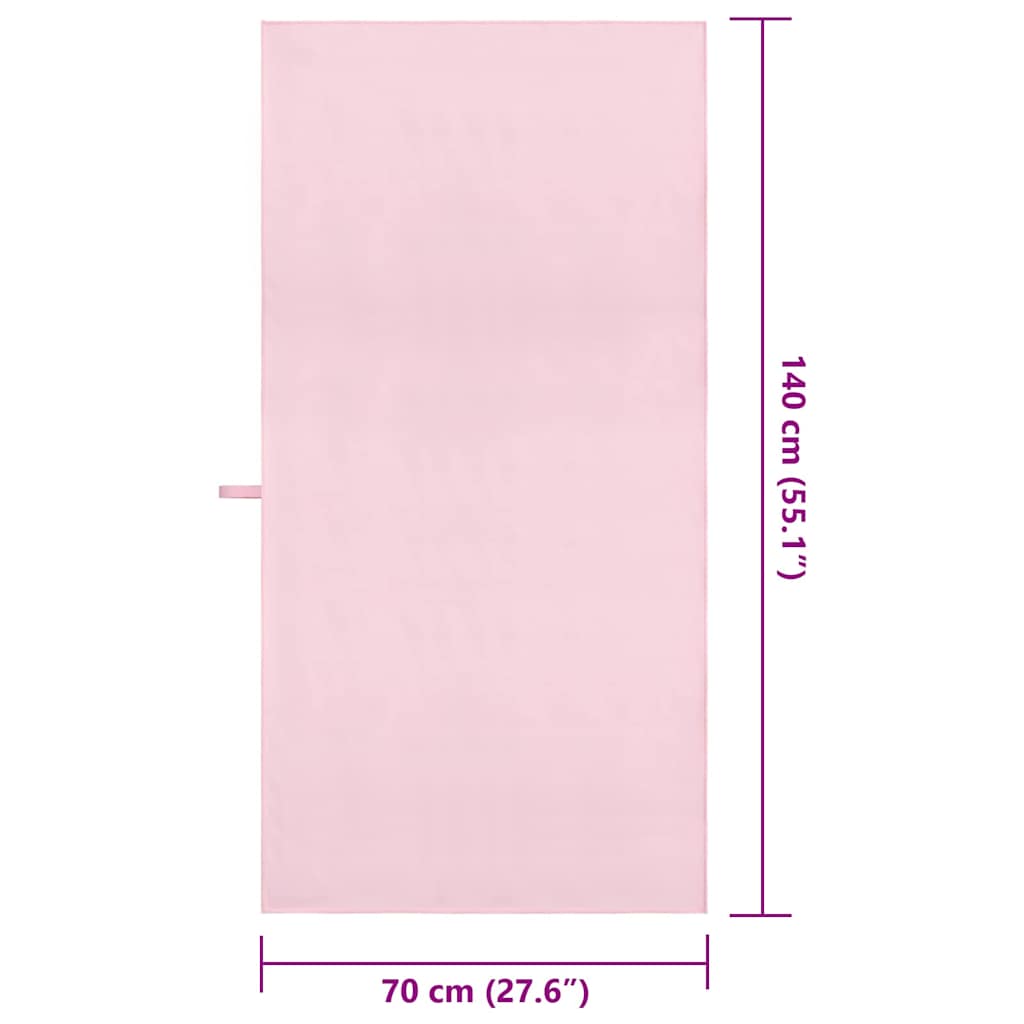 vidaXL Ręczniki Sportowe 2 pcs Różowy 140 x 70 cm Poliester i poliamid