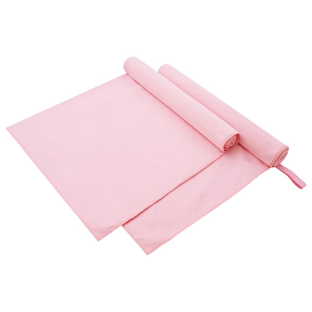 vidaXL Ręczniki Sportowe 2 pcs Różowy 180 x 90 cm Poliester i poliamid