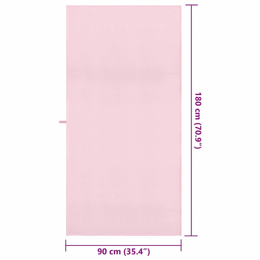 vidaXL Ręczniki Sportowe 2 pcs Różowy 180 x 90 cm Poliester i poliamid