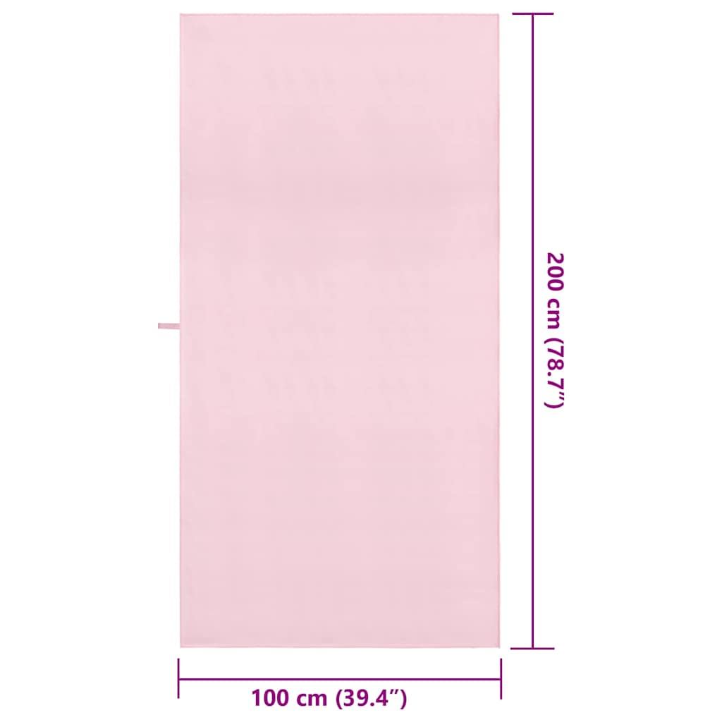 vidaXL Ręczniki Sportowe 2 pcs Różowy 200 x 100 cm