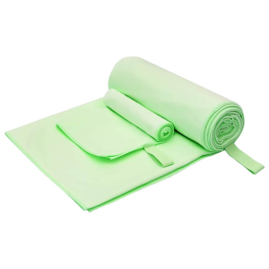 vidaXL Zestaw Ręczników Sportowych 2 pcs Zielony tkanina