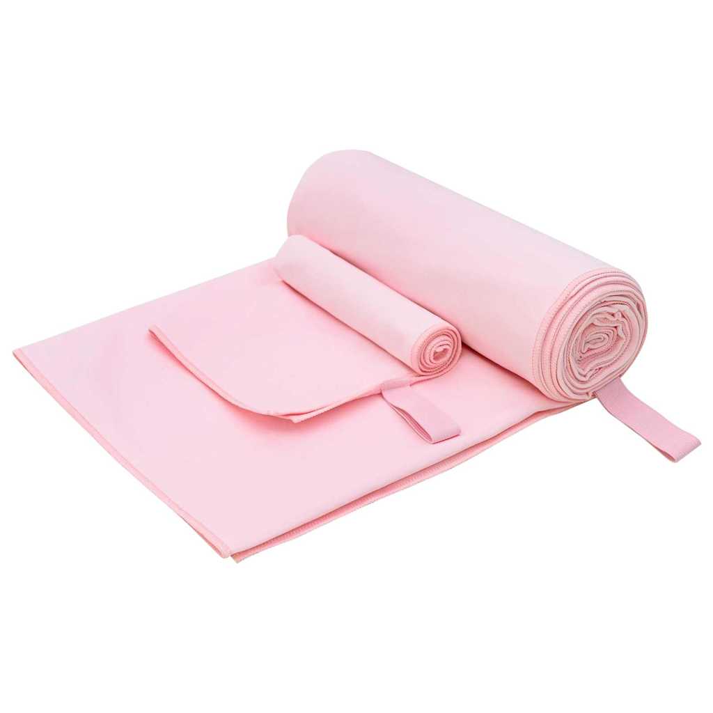 vidaXL Zestaw Ręczników Sportowych 2 pcs Różowy tkanina