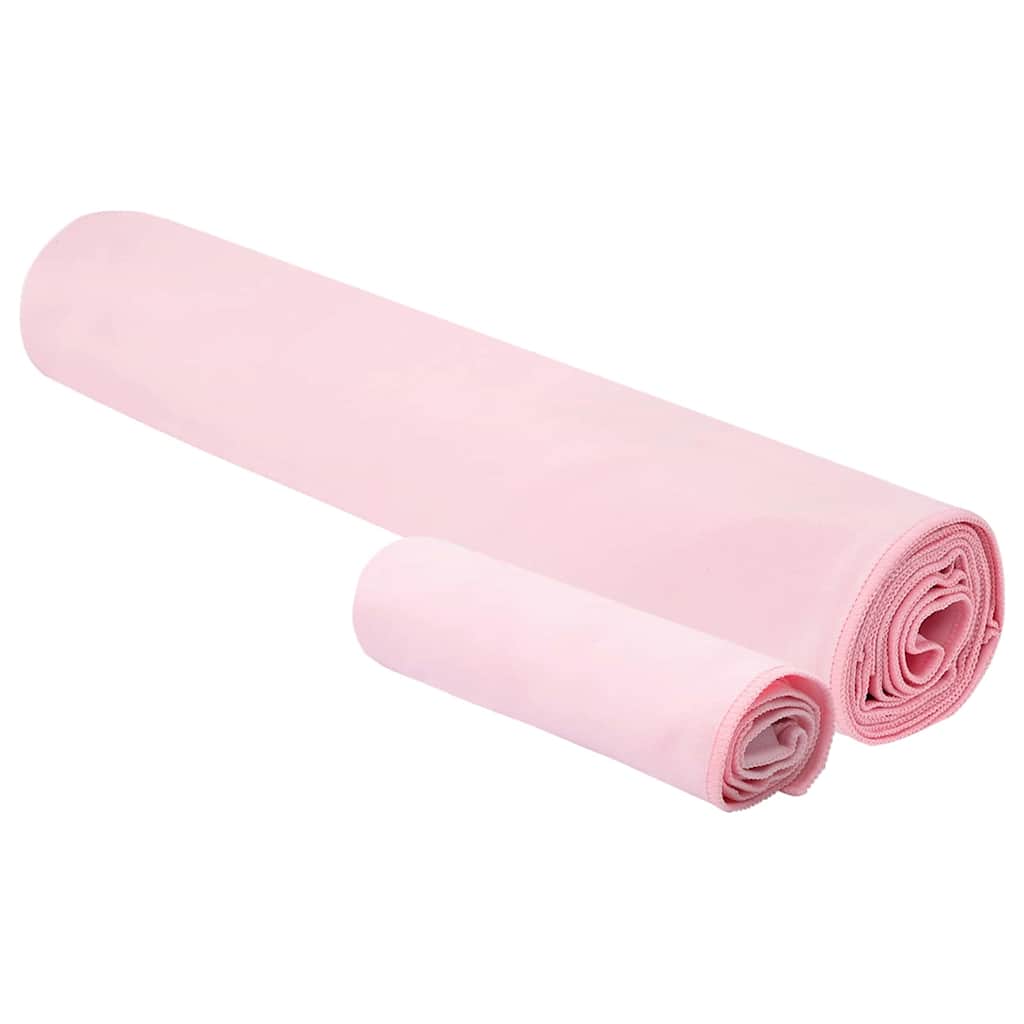 vidaXL Zestaw Ręczników Sportowych 2 pcs Różowy tkanina
