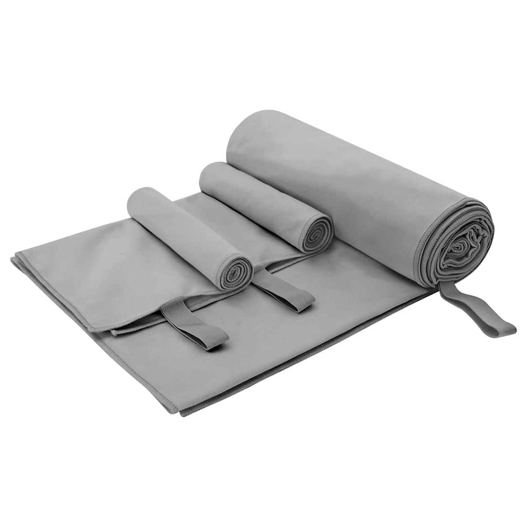 vidaXL Zestaw Ręczników Sportowych 3 pcs Ciemnoszary