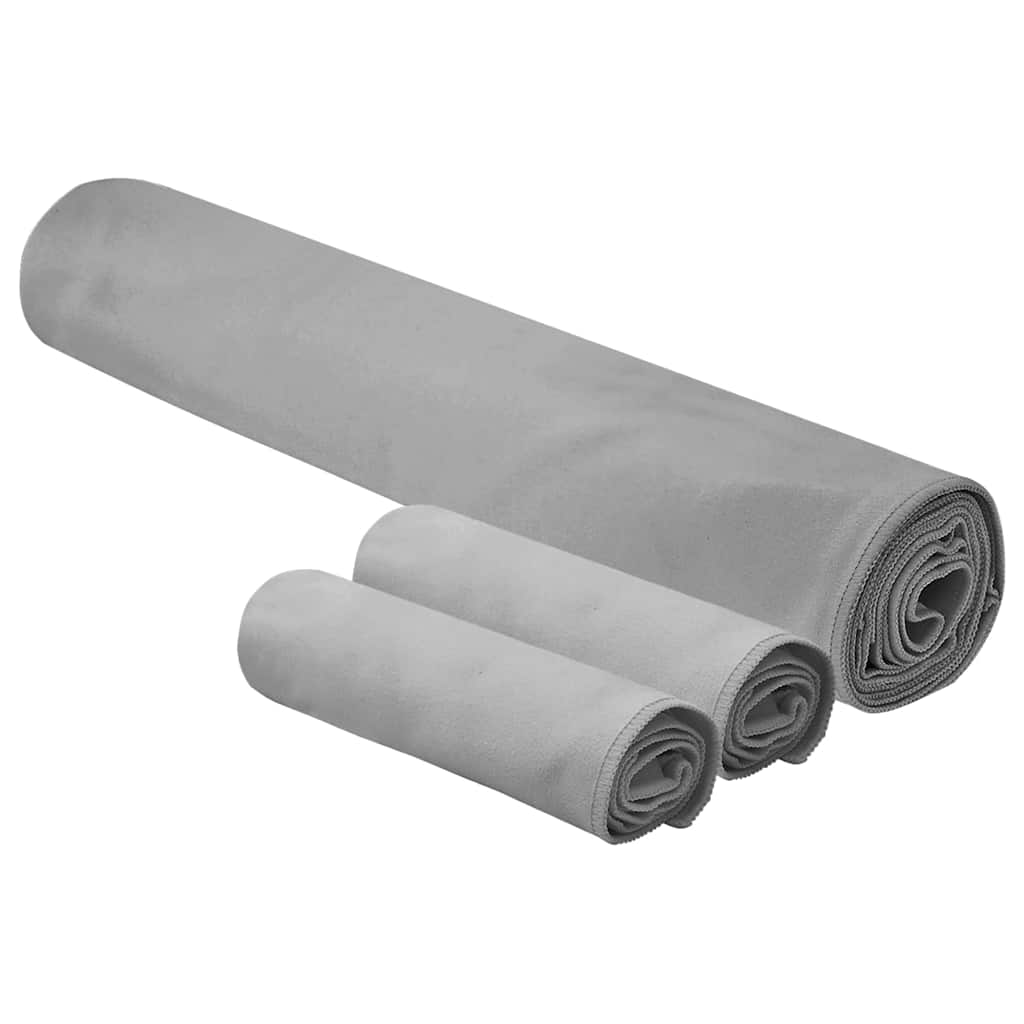 vidaXL Zestaw Ręczników Sportowych 3 pcs Ciemnoszary
