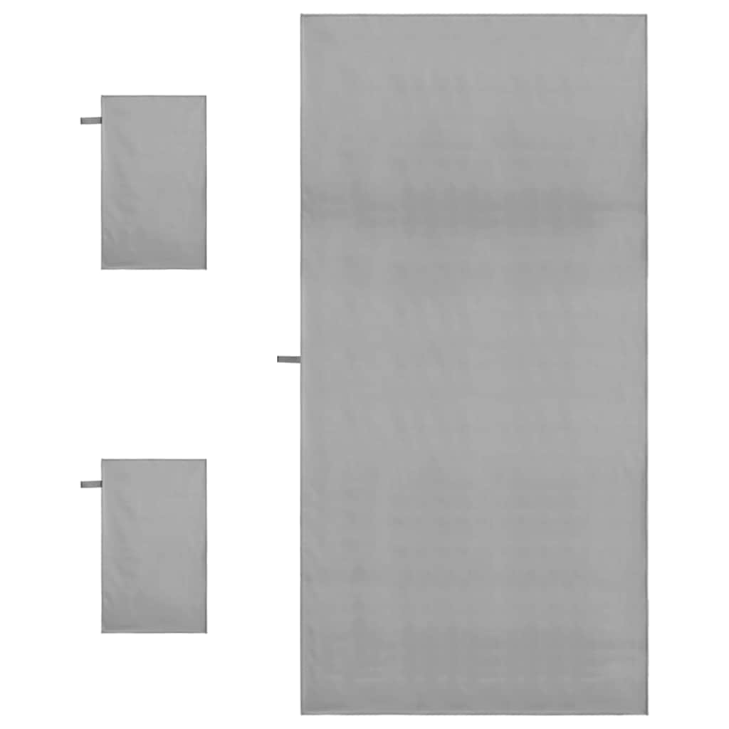 vidaXL Zestaw Ręczników Sportowych 3 pcs Ciemnoszary
