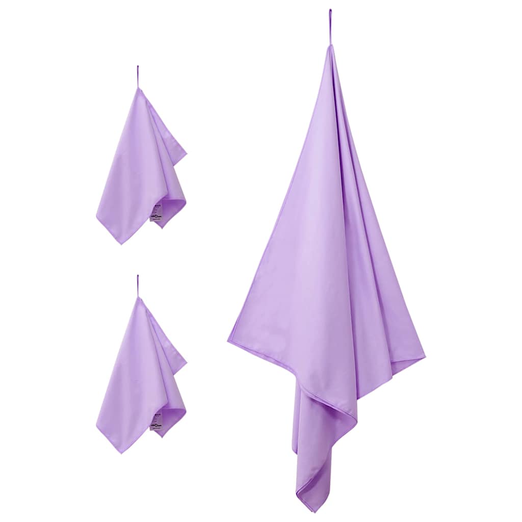 vidaXL Zestaw Ręczników Sportowych 3 pcs Fioletowy