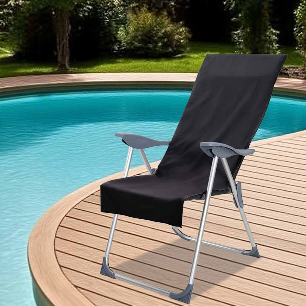 vidaXL Ręczniki do Krzeseł na Zewnątrz 2 pcs Czarny 130 x 60 cm