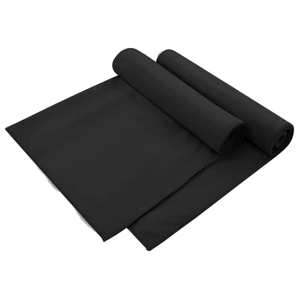 vidaXL Ręczniki do Krzeseł na Zewnątrz 2 pcs Czarny 130 x 60 cm