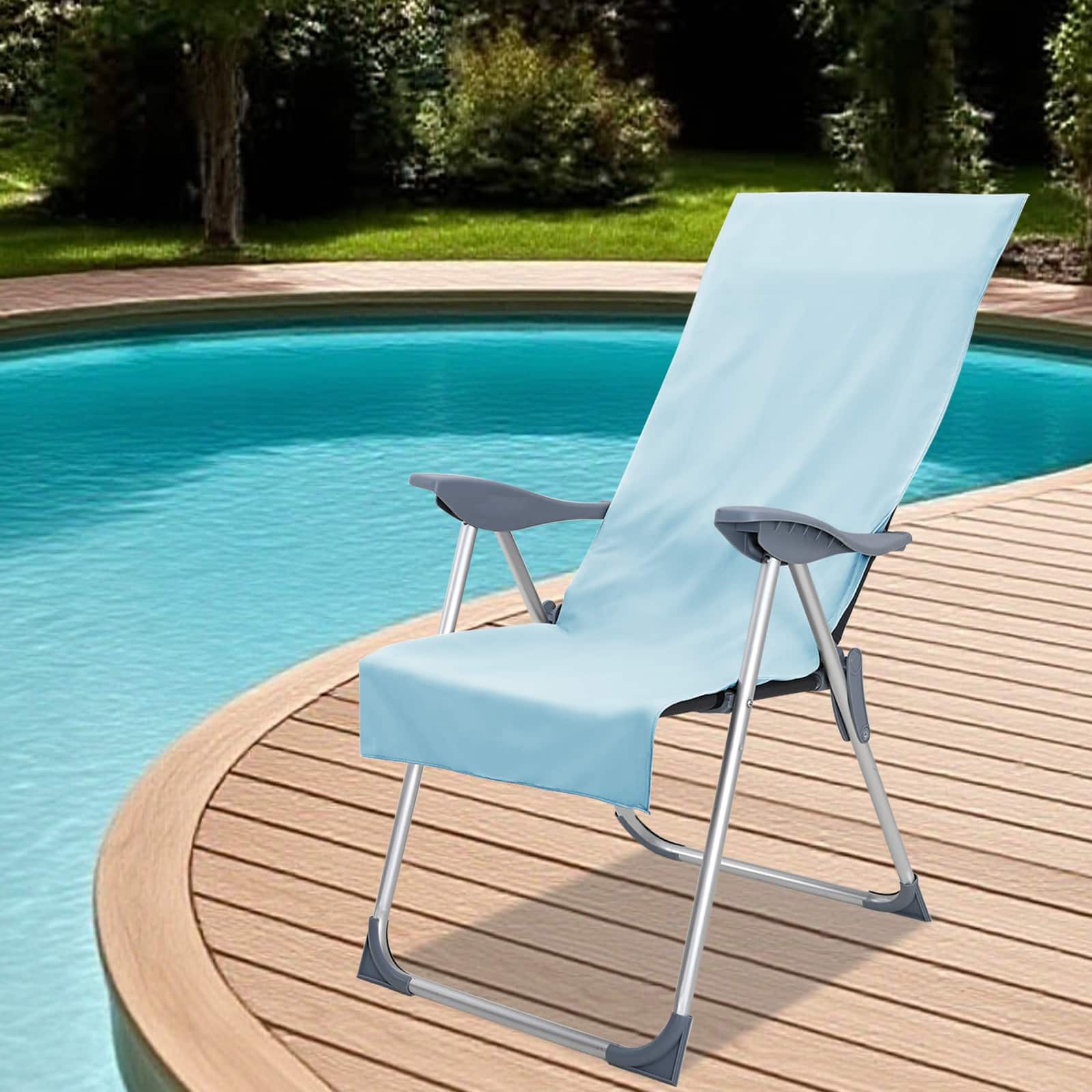 vidaXL Ręczniki do Krzeseł na Zewnątrz 2 pcs Niebieski 130 x 60 cm