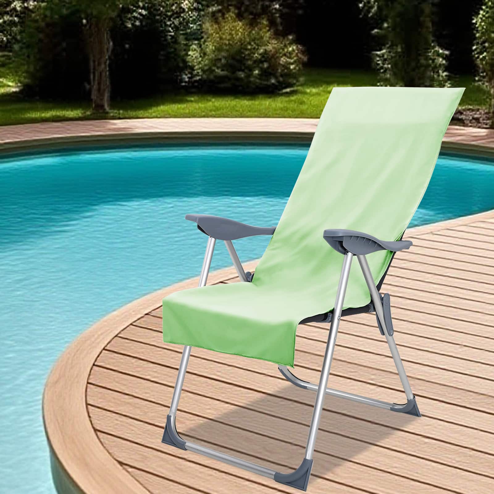 vidaXL Ręczniki do Krzeseł na Zewnątrz 2 pcs Zielony 130 x 60 cm