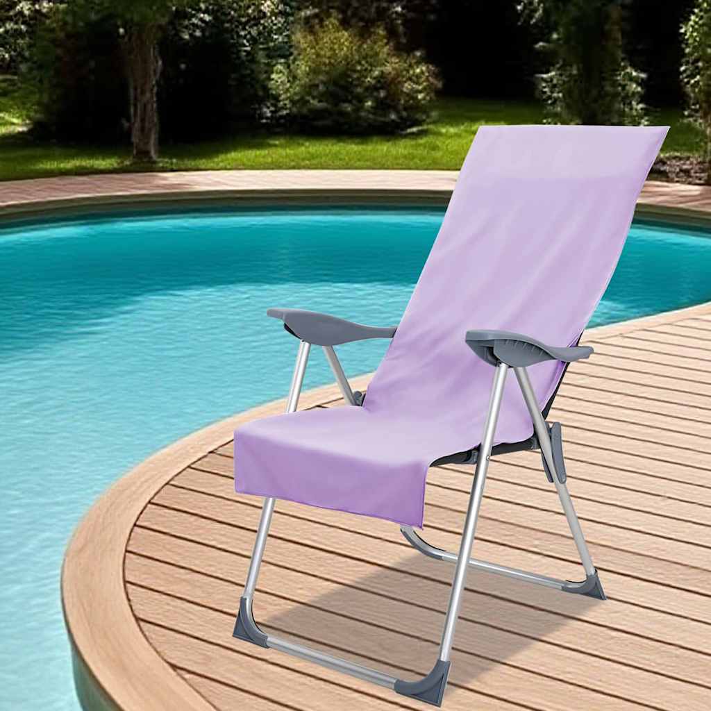 vidaXL Ręczniki do Krzeseł na Zewnątrz 2 pcs Fioletowy 130 x 60 cm