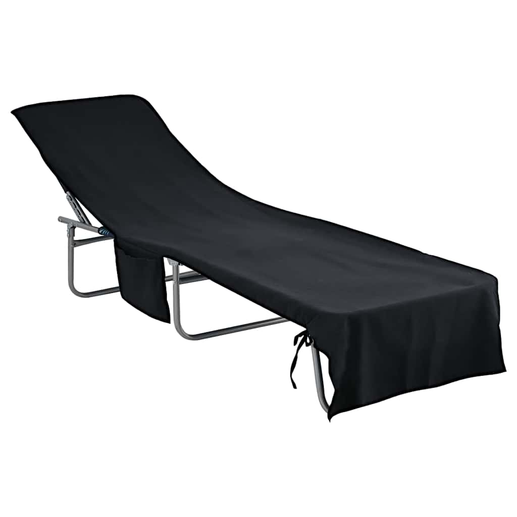 vidaXL Ręczniki na leżak 2 szt. Czarny 210 x 75 cm