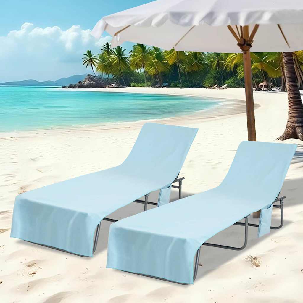 vidaXL Ręczniki na leżak 2 pcs Niebieski 210 x 75 cm