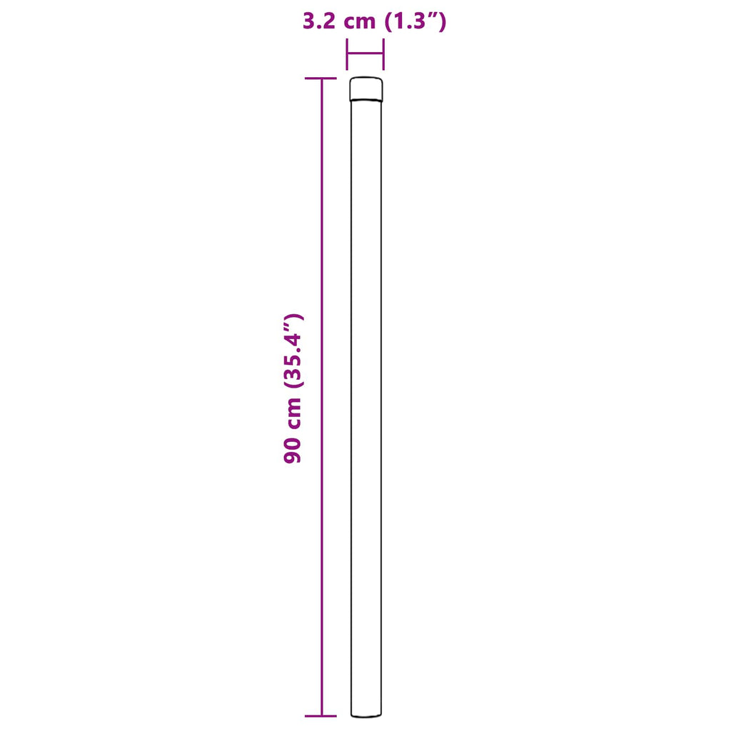 vidaXL Słupek ogrodzeniowy. 2 pcs Zielony 90 cm