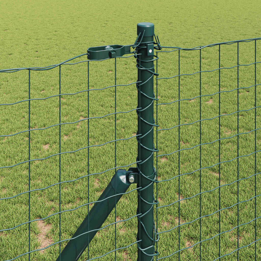 vidaXL Słupek ogrodzeniowy. 12 pcs Zielony Stal Malowana Proszkowo