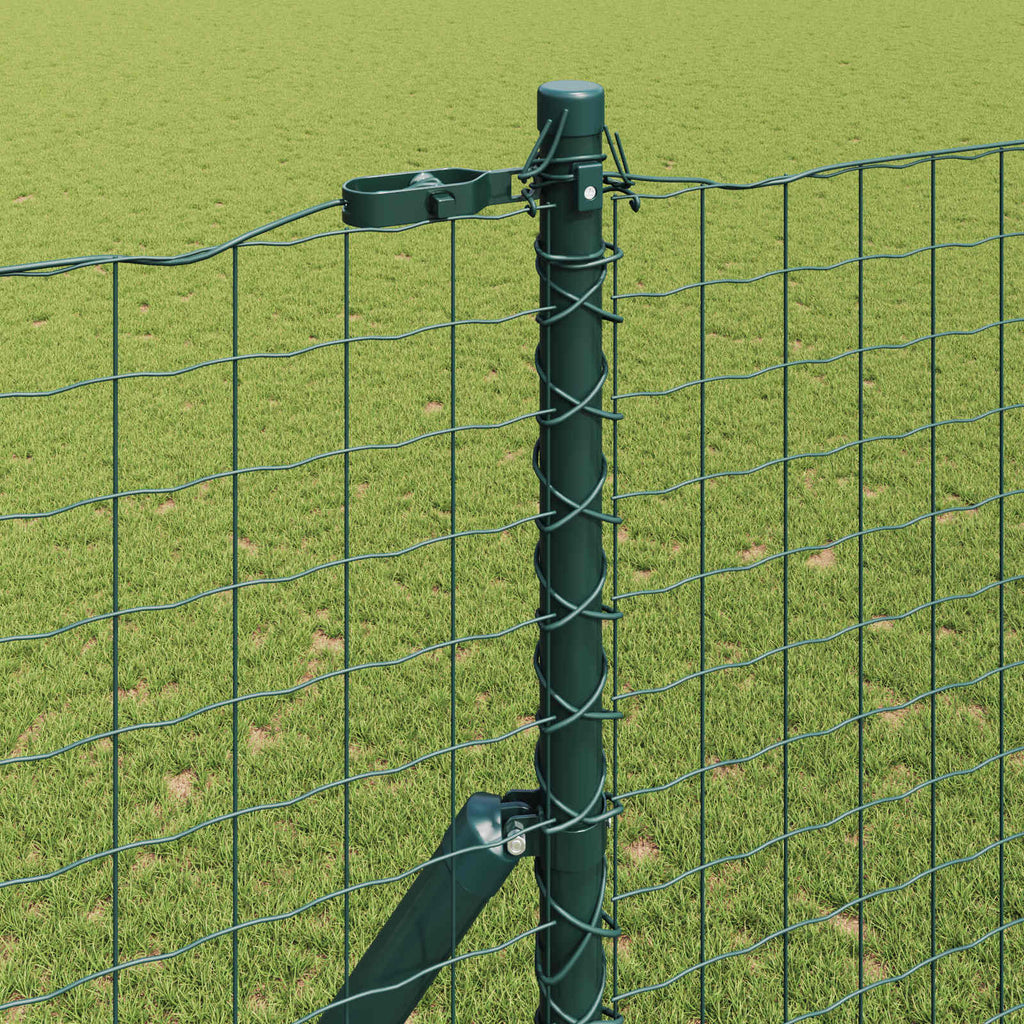 vidaXL Słupek ogrodzeniowy. 2 pcs Zielony Stal Malowana Proszkowo