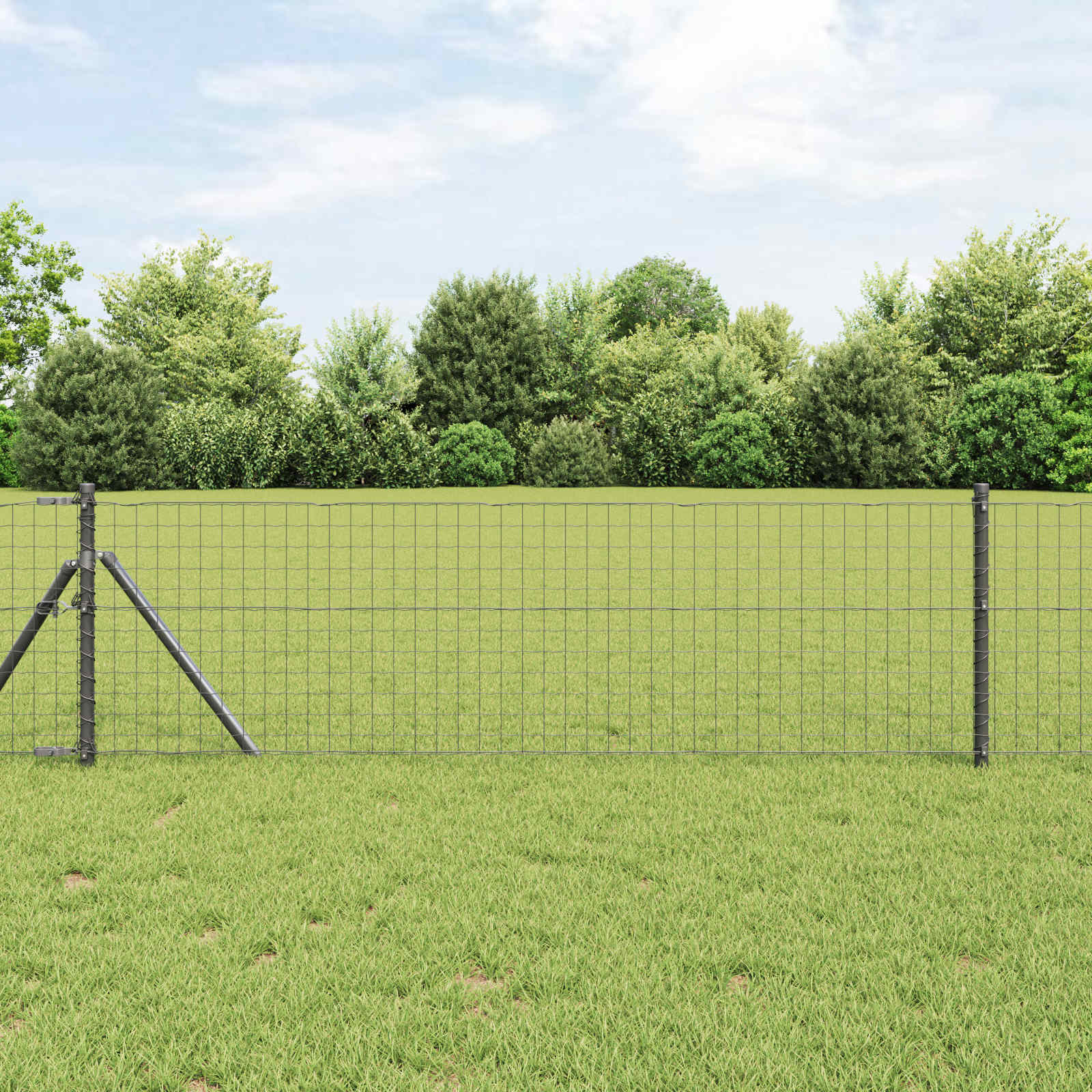 vidaXL Słupek ogrodzeniowy. 2 pcs Szary 60 cm Stal Malowana Proszkowo