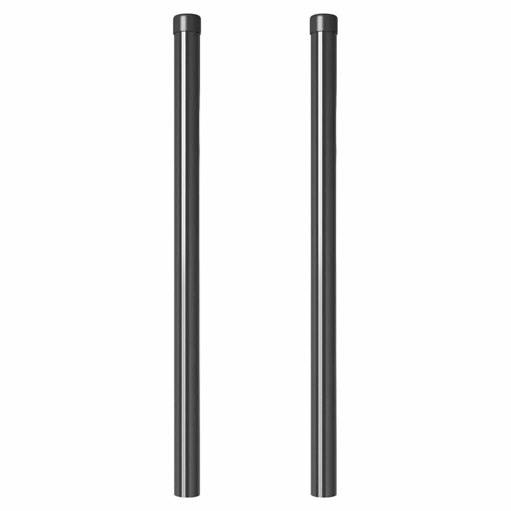 vidaXL Słupek ogrodzeniowy. 2 pcs Szary 80 cm Stal Malowana Proszkowo