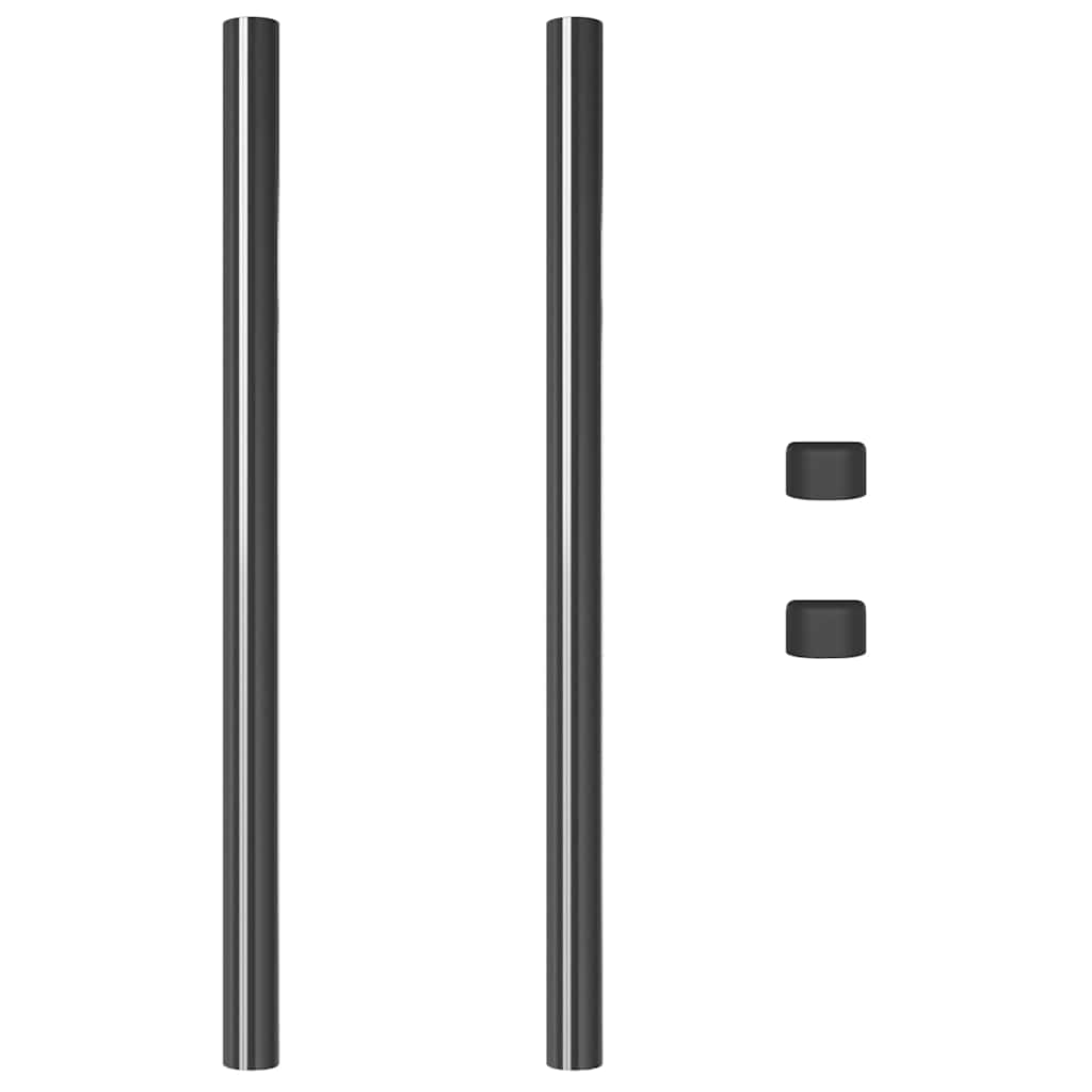 vidaXL Słupek ogrodzeniowy. 2 pcs Szary 80 cm Stal Malowana Proszkowo