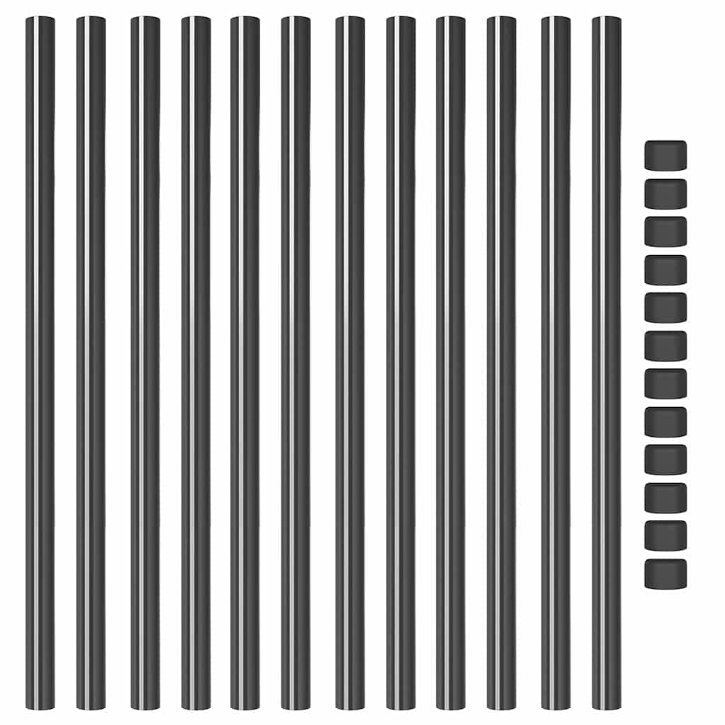 vidaXL Słupek ogrodzeniowy. 12 pcs Szary 110 cm