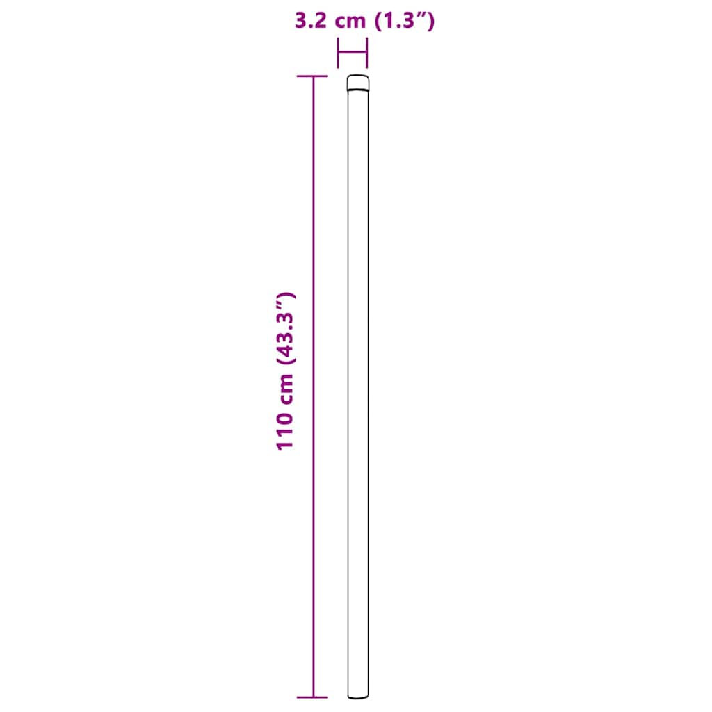 vidaXL Słupek ogrodzeniowy. 12 pcs Szary 110 cm
