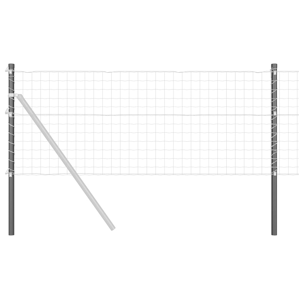 vidaXL Słupek ogrodzeniowy. 2 pcs Szary 120 cm Stal Malowana Proszkowo