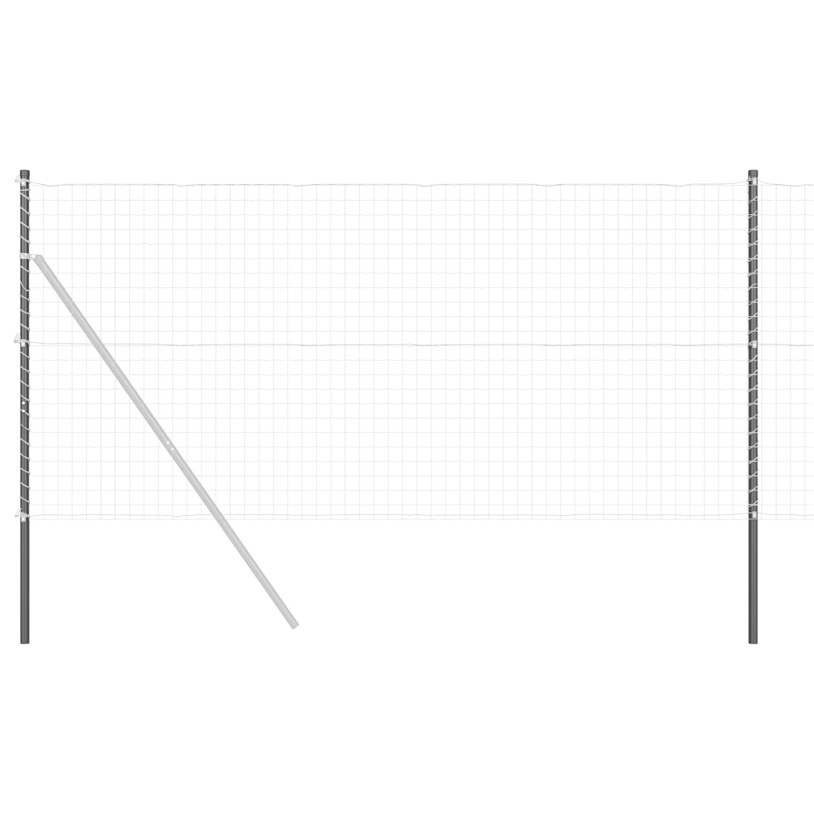 vidaXL Słupek ogrodzeniowy. 12 pcs Szary Stal Malowana Proszkowo